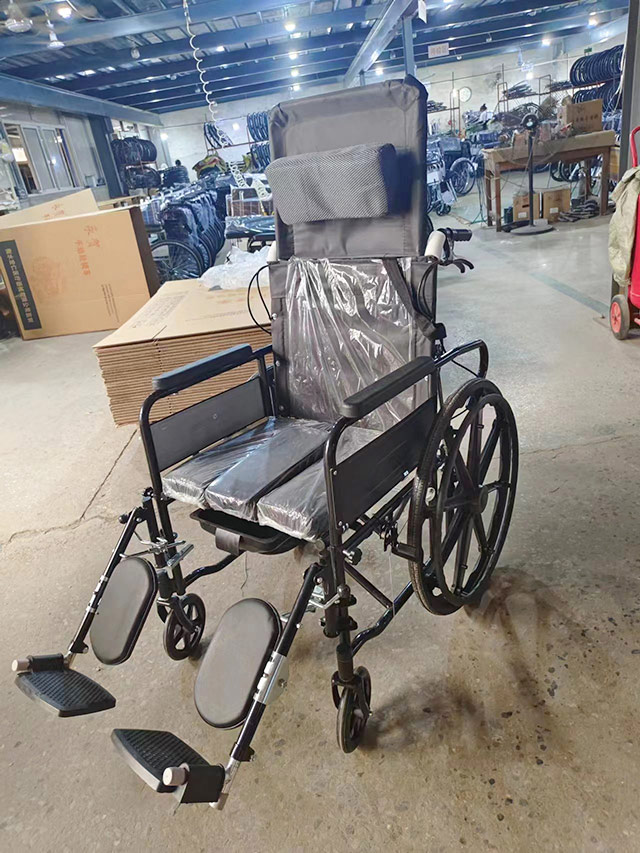 24輪折疊多功能老人輪椅輕便癱瘓手動(dòng)推車（全躺外掛）